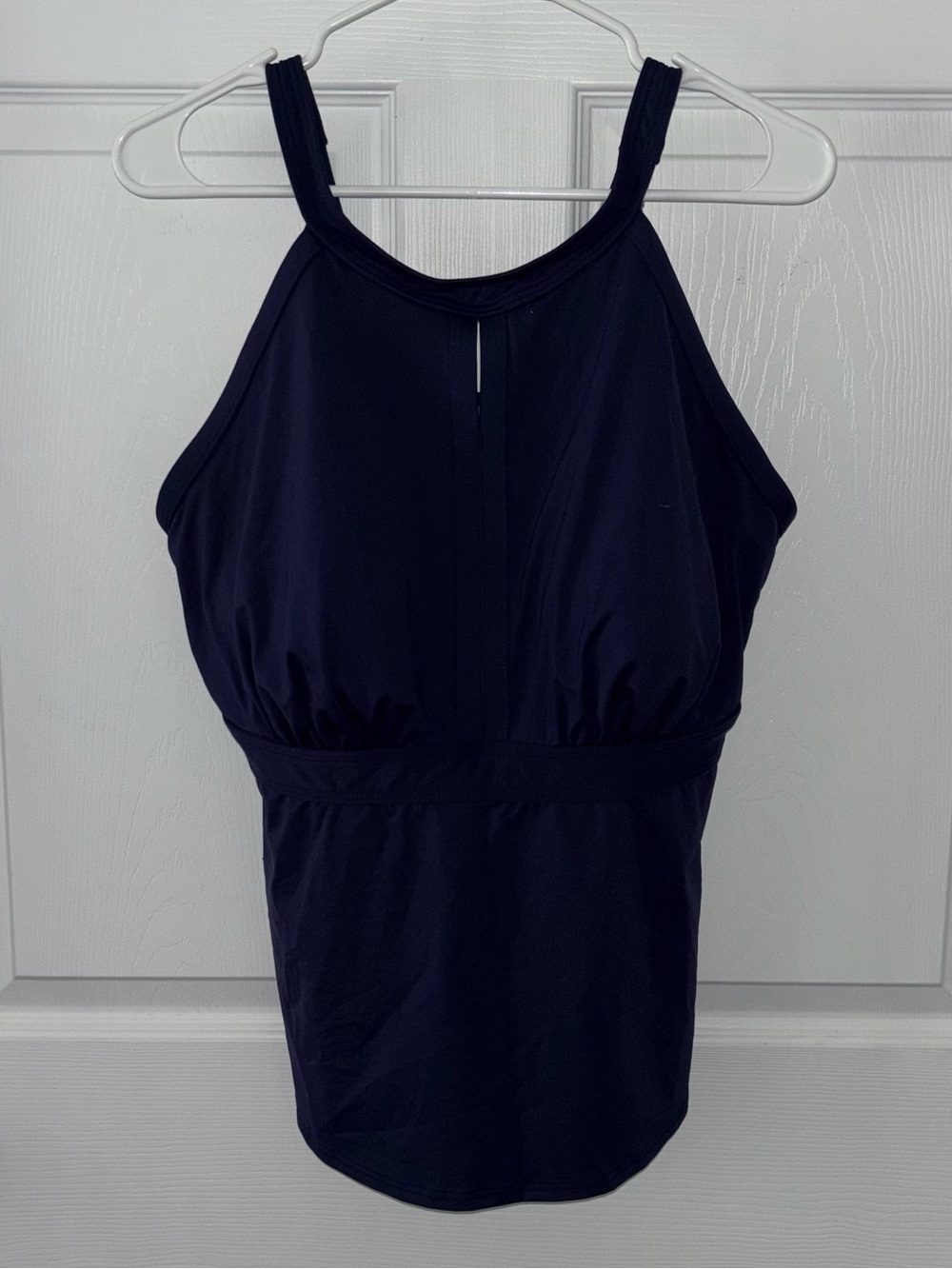 Lands’ End Tankini Top Women’s 16W G Navy Blue High Neck Swim Bathing Suit